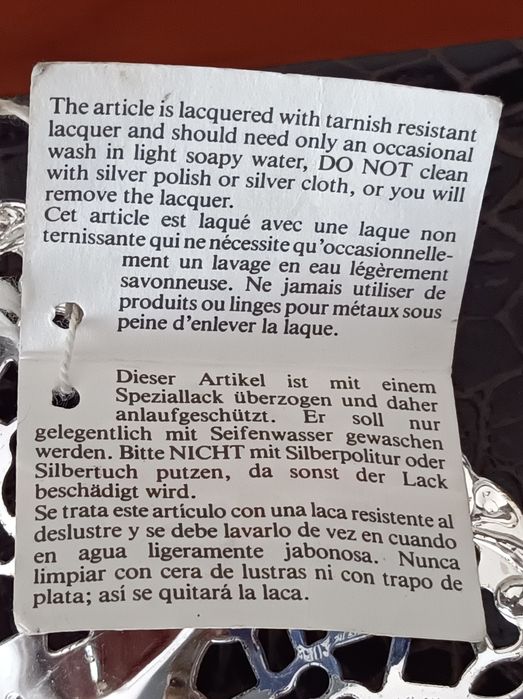 Cesto banhado a prata