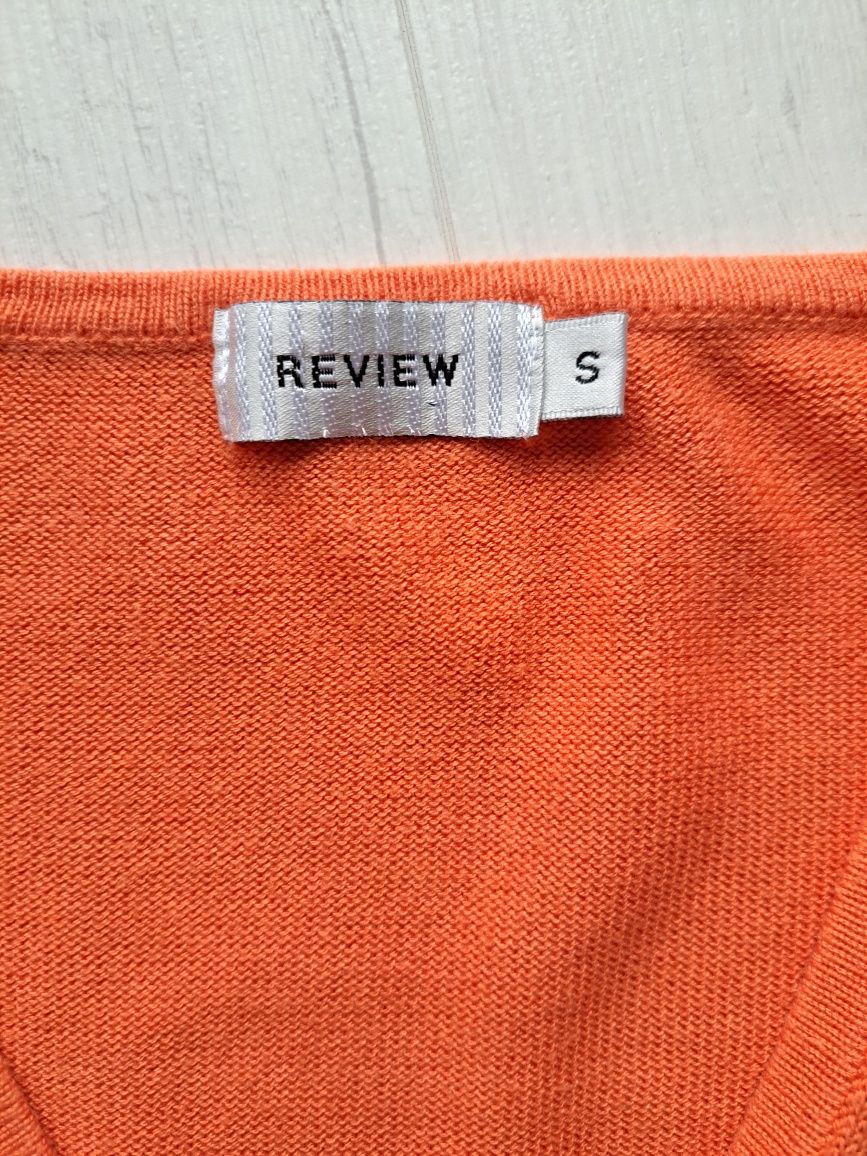 Pomarańczowy sweter rozpinany Review