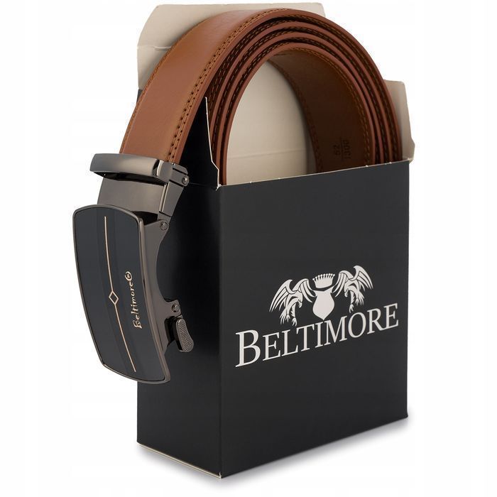 Pasek męski skórzany do spodni jeans casual automat gładka skóra 110