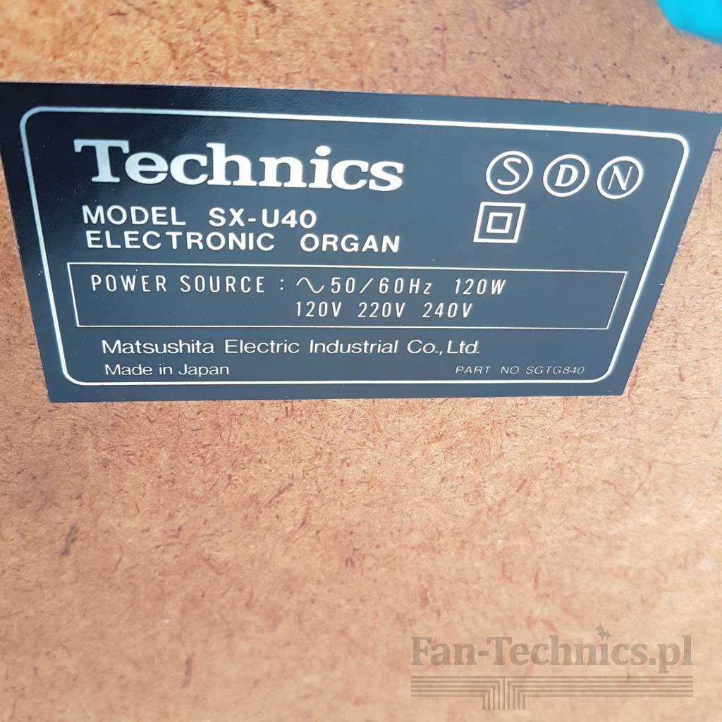 Technics Organy, Pianino elektryczne Technics SX-U40