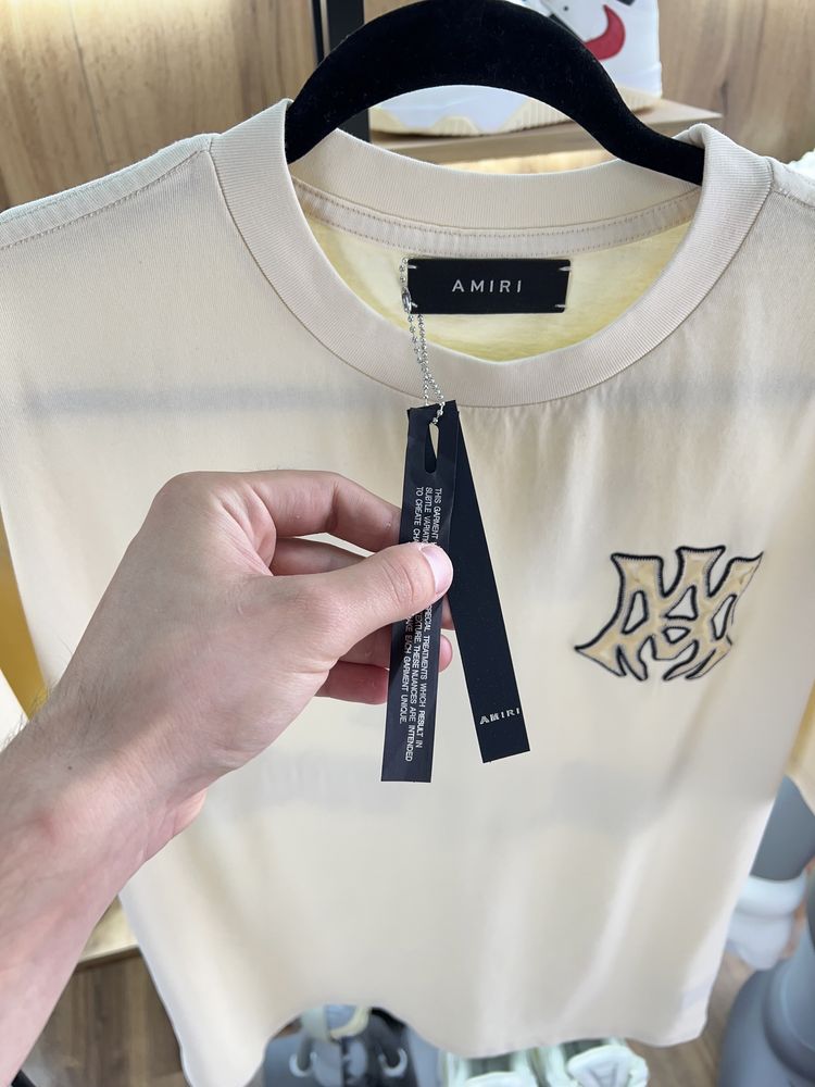Футболка Amiri Logo SS 25 Beige Logo