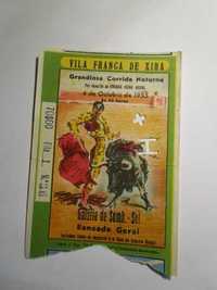 festa tourada Vila Franca Xira 1955 bilhete
