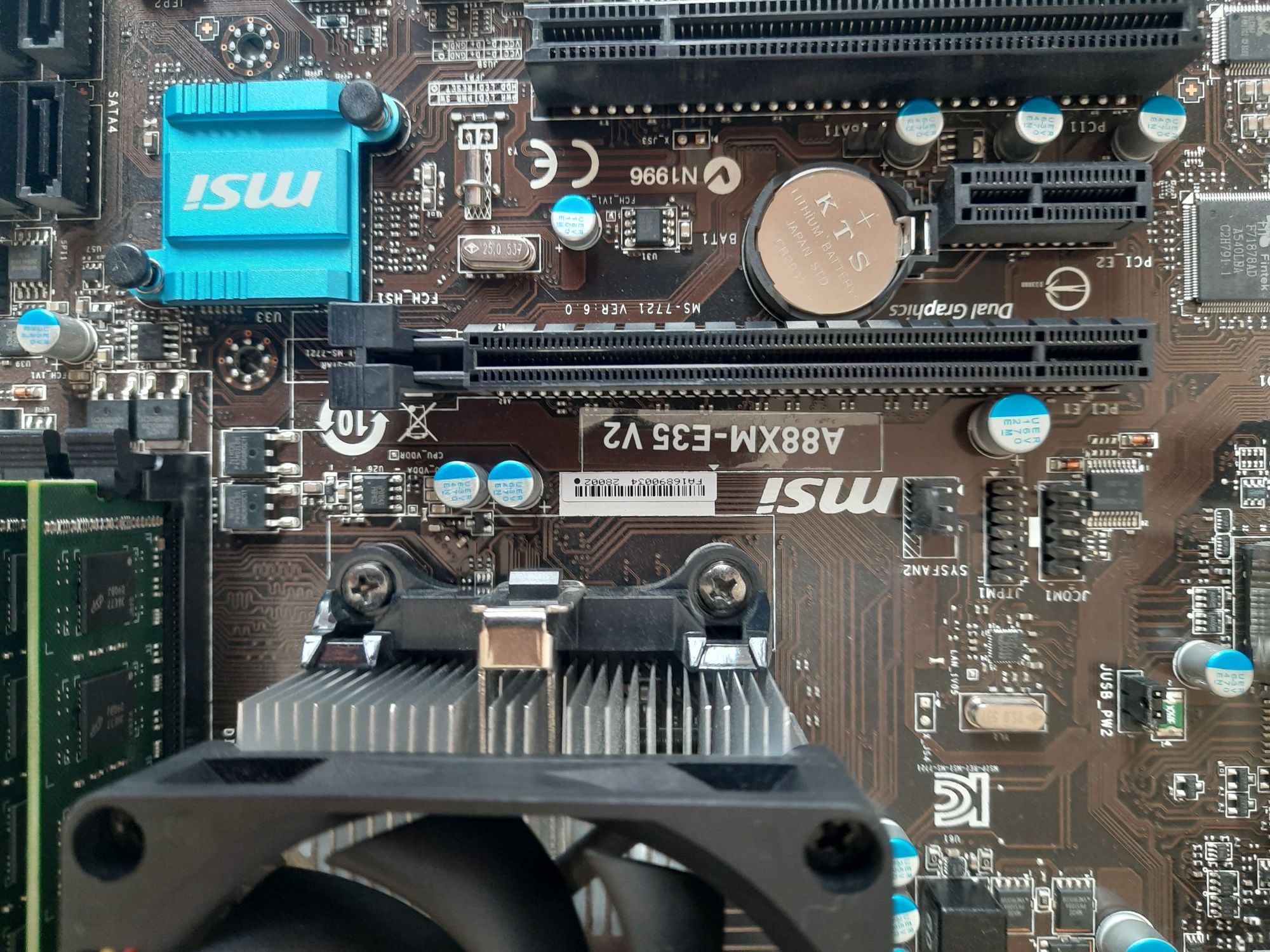 MSI A88XM-E35 V2 + proc + ram + zasilacz
