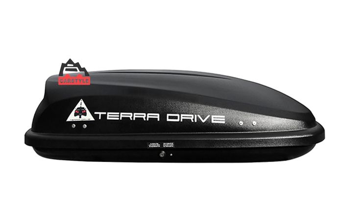 Бокс на крышу дах авто Terra Drive 320 сірий чорний мат 134*80*36 см