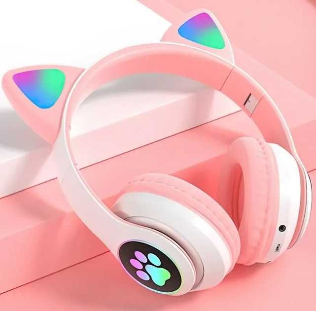 Беспроводные наушники  кошачьи ушки Bluetooth с RGB подсветкой