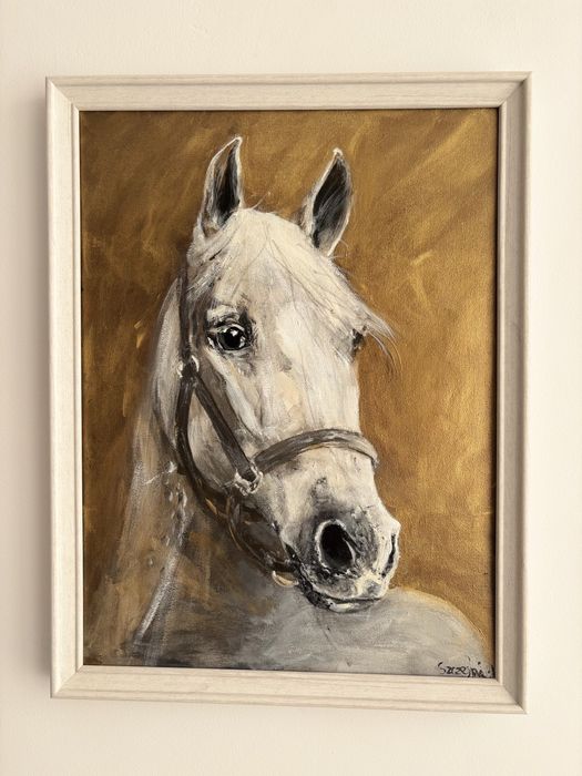 Koń rękodzieło malarstwo sztuka jeźdźiectwo