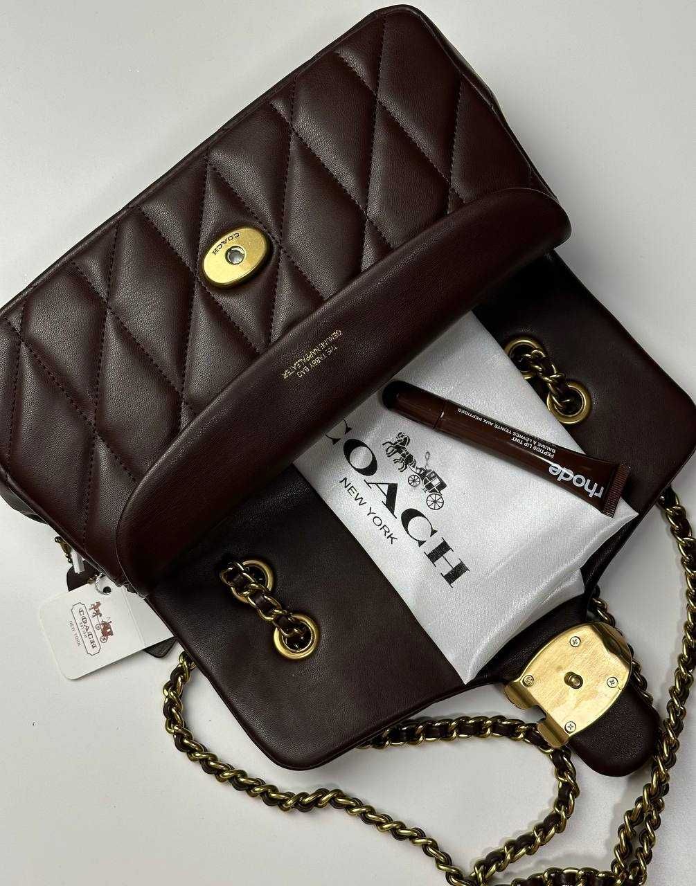 Жіноча сумка Coach , шоколадна сумка
