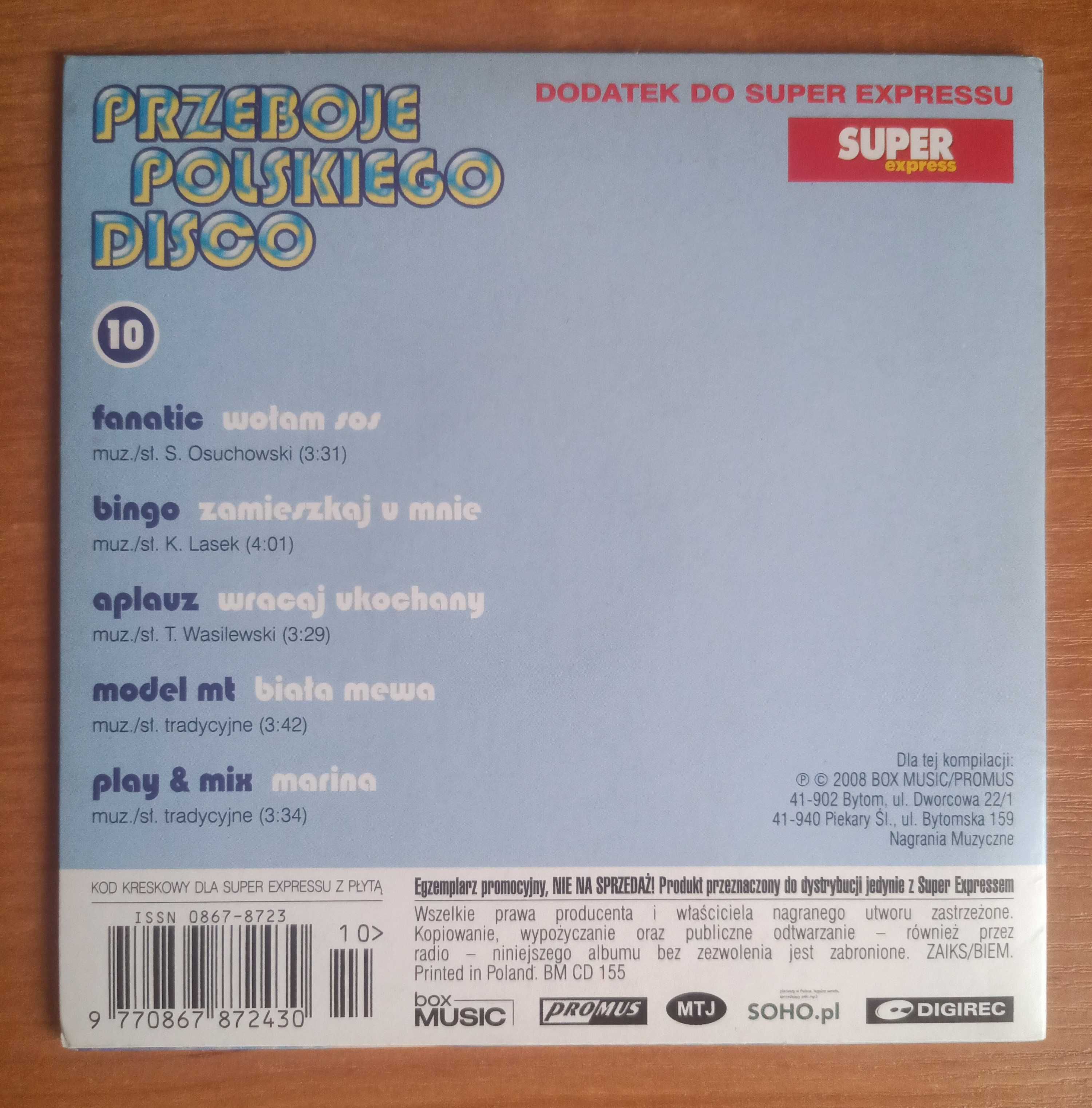 Przeboje polskiego disco Fanatic Bingo Aplauz Płyta CD