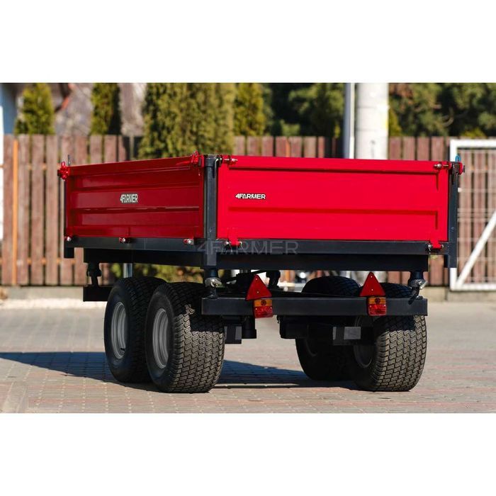 Przyczepa 2,5t na zaczep do traktora otwierane burty kiper na 3 strony