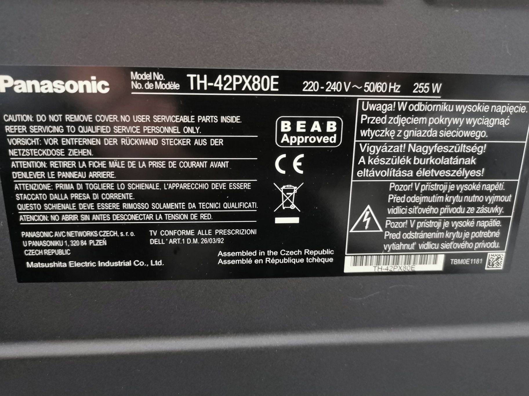 Tv Panasonic 42 plazma