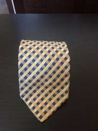 Jedwabny krawat Giorgio Rosati (żółty w ciemną kratę)