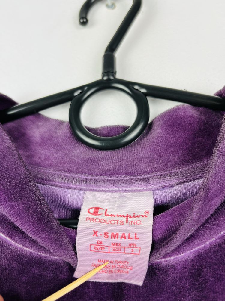 Fioletowa bluza welurowa damska Champion rozmiar XS fit S hoodie