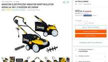 Aerator elektryczny Wertykulator 3W1 z koszem 45l WIKING
