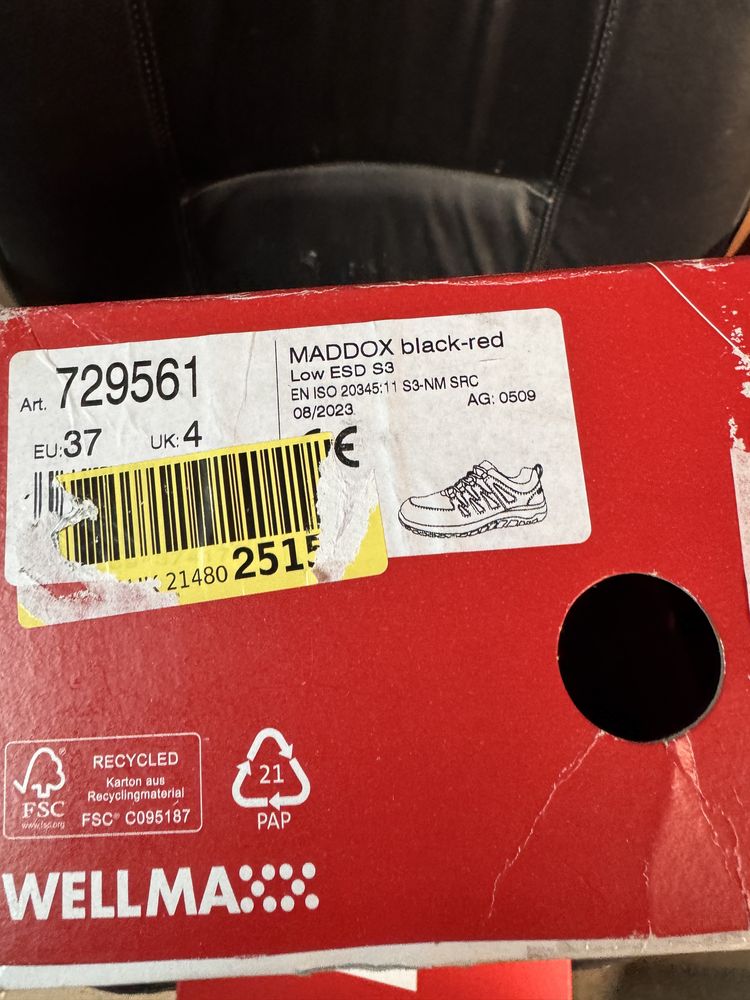 Półbut Robocze  ELTEN Maddox black low ESD S3 roz.37