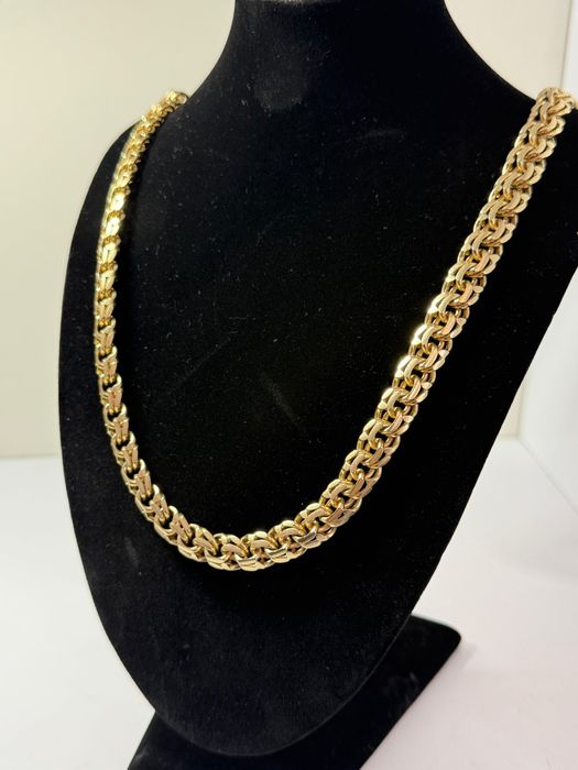 NA LEWARA efektowny męski łańcuch złoty pr 585 waga 147,6 g 63 cm