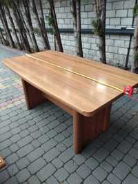 Stół okleina brązowy jak drewno regulacja na długość