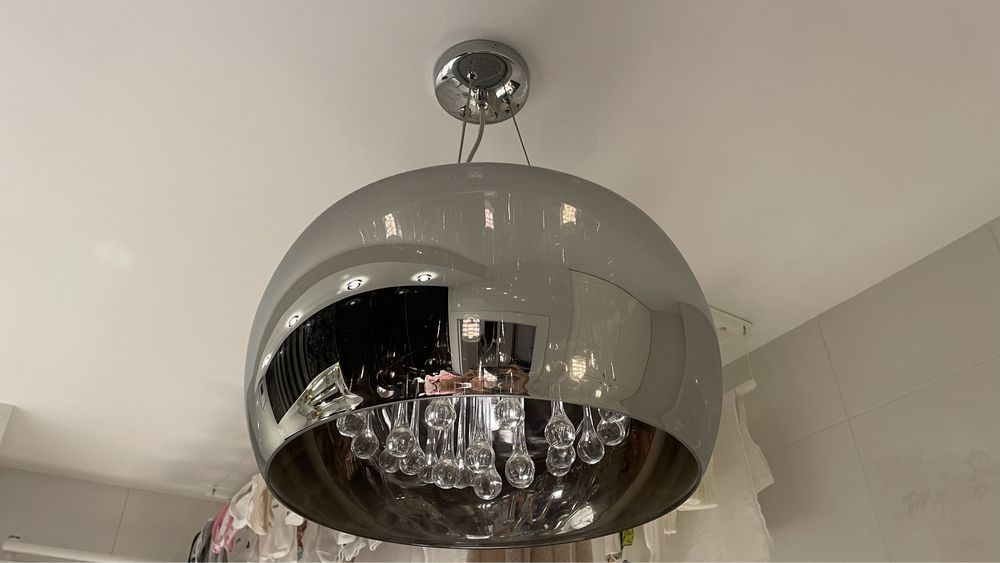 Salonowa lampa zwieszana przydymiony czarny