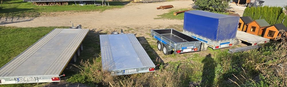 Wynajm przyczeka samochodowa z plandeką laweta z najazdami mocna borty