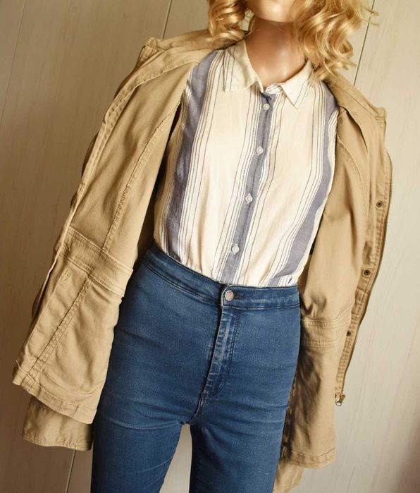 Kurtka 52 6XL ramoneska bawełna przejściowa katana dżinsowa jeansowa