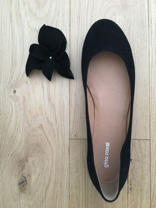 Baleriny Gino Rossi zamsz naturalny czarne roz. 37,5 NOWE