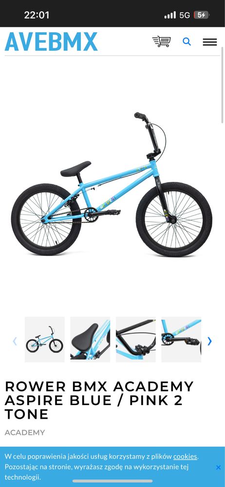 rower BMX Academy Aspire niebieski