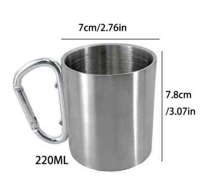 Kubek taktyczny z klamrą. Ze stali nierdzewnej.