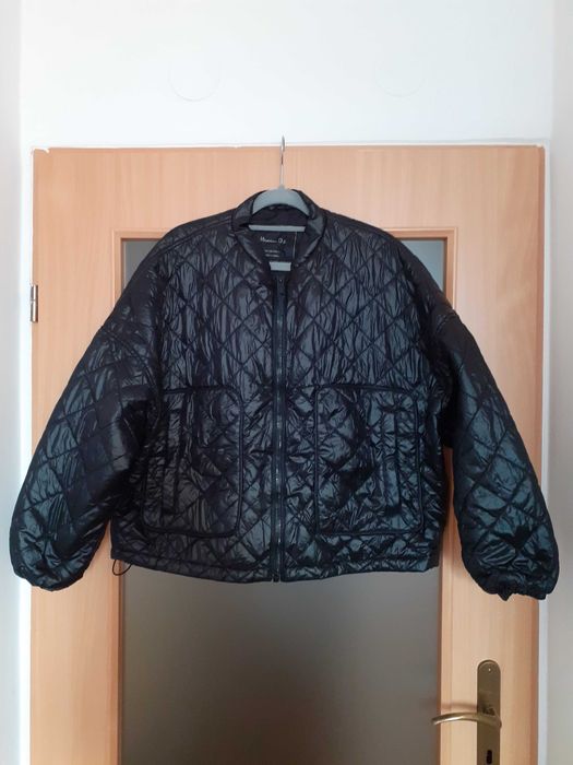 Massimo Dutti - czarna krótka kurtka oversize r. S