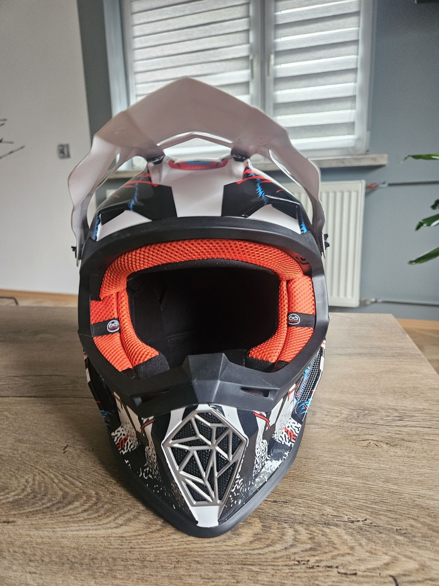 Kask na crossa LS2 MX 437 Fast Beast Black White Matt