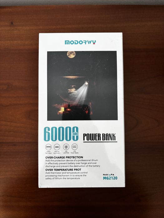 MEGA PowerBank 60000mAh com Laterna e Pega NOVA