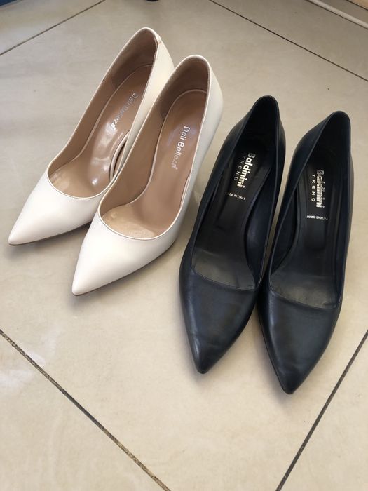 Baldinini чорні стильні жіночі туфлі та білі Dali Belleza