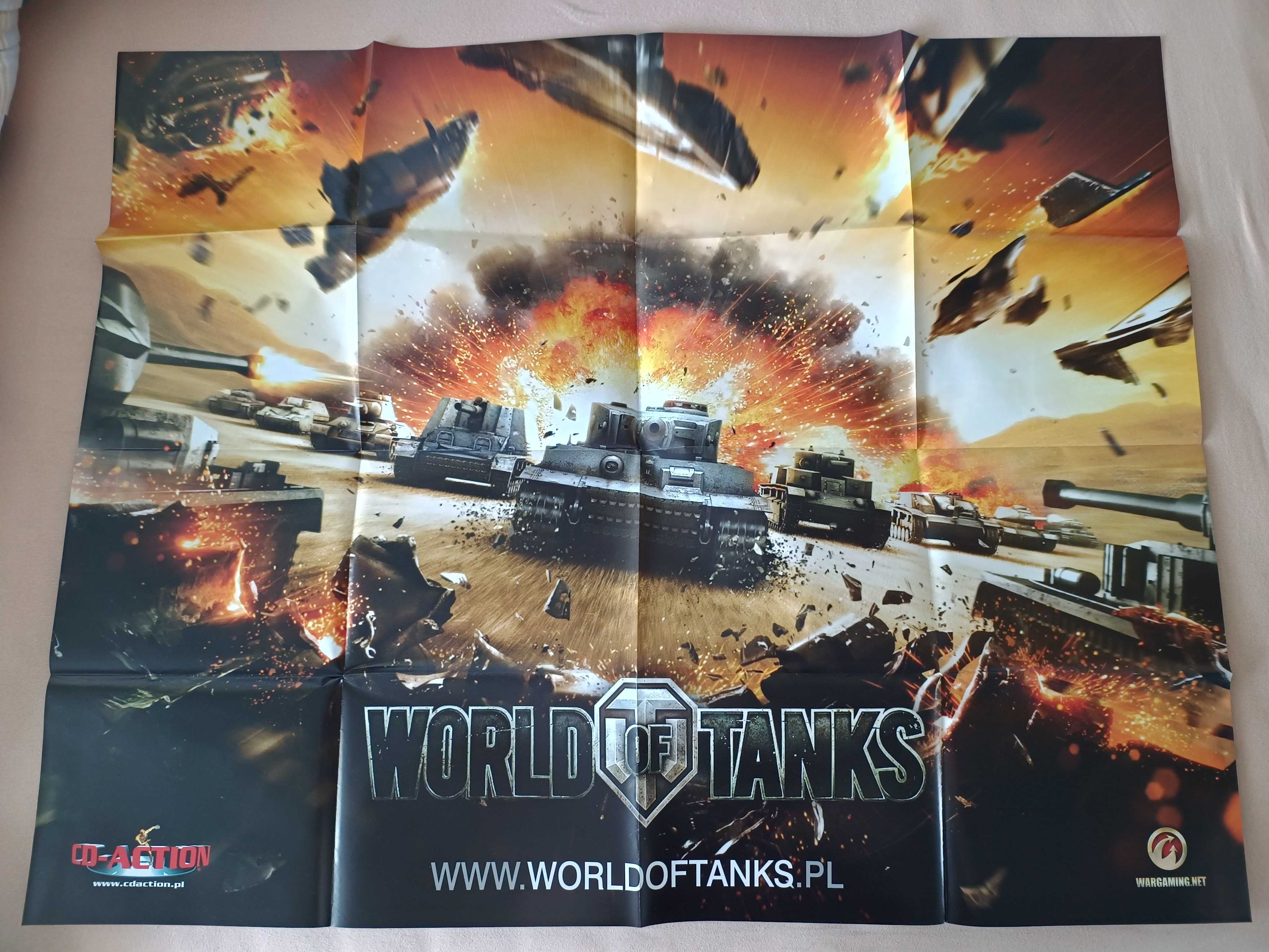 CD-Action Duży Plakat 102x80cm World of Tanks i Wiedźmin 2 Stan bdb