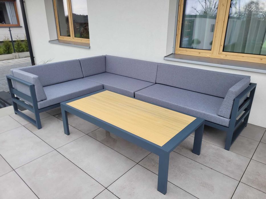 Meble tarasowe ogrodowe ALUMINIOWE narożnik na taras solidny profil