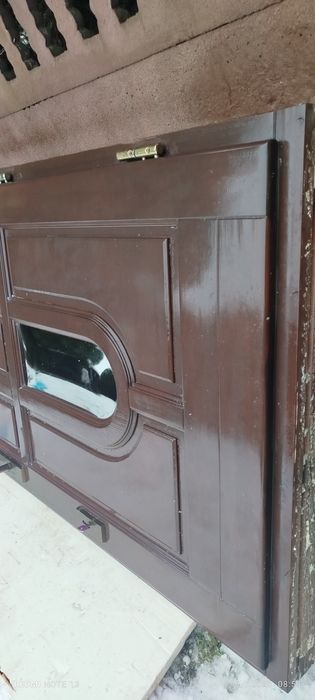 Drzwi zewnętrzne drewniane sosnowe z ościeżnicą stan bardzo dobry