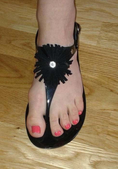 Gumowe czarne sandały typu meliski