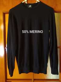 H&M Super sweter / bluza termiczna, Uniseks, 50% Merino, Rozmiar XS/S