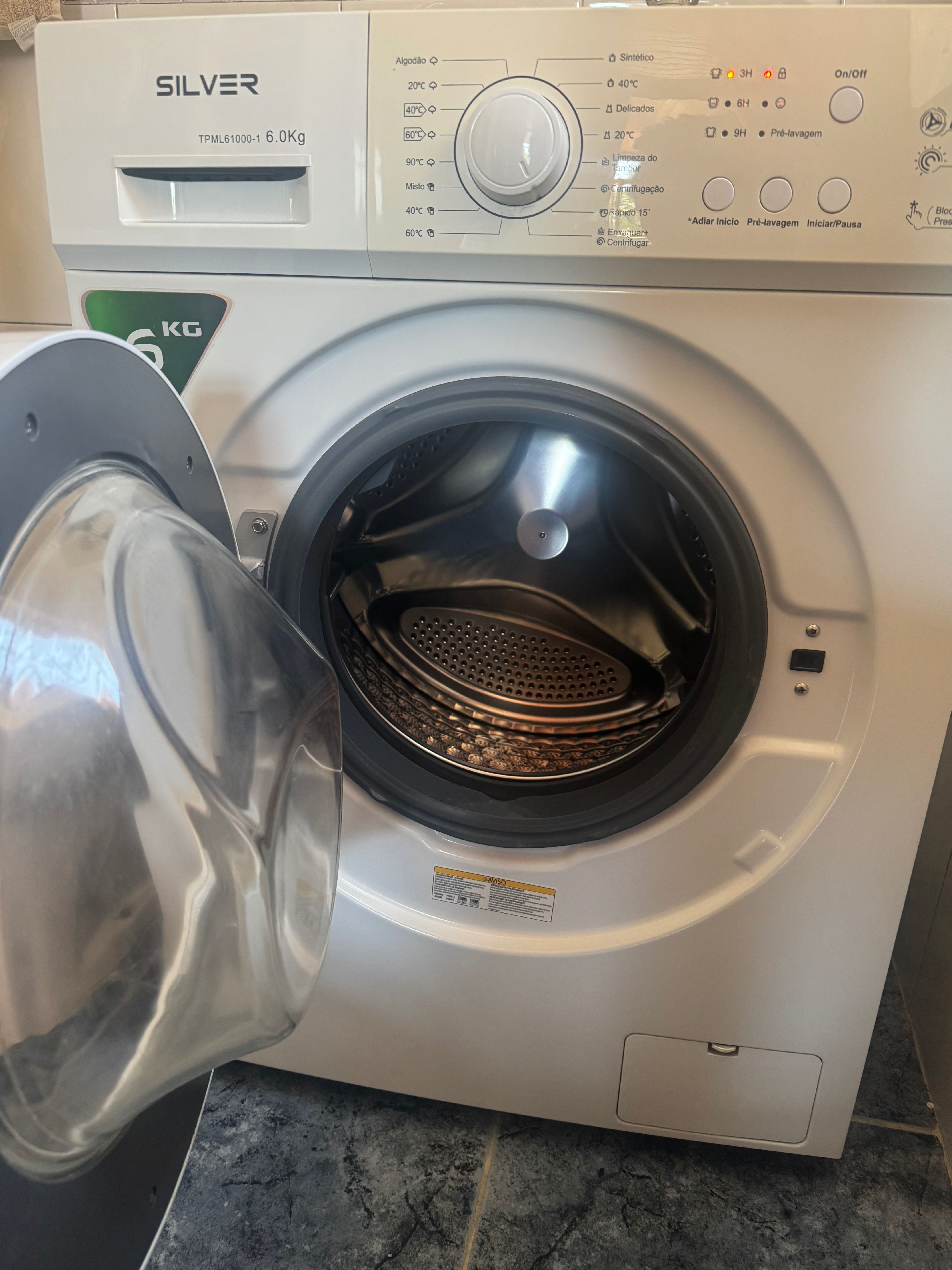 Máquina de Lavar Roupa  - Silver 6 kg