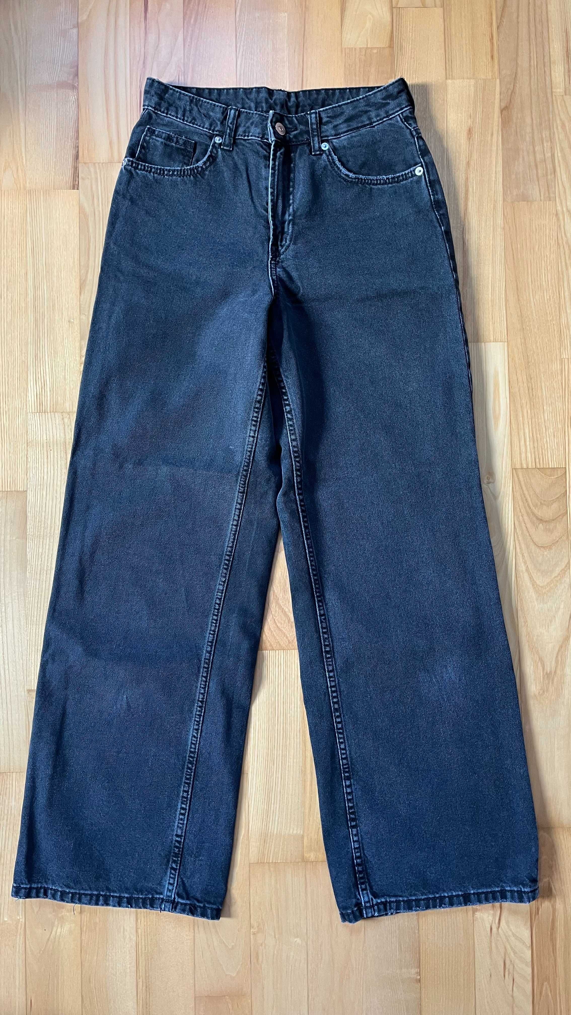 spodnie jeansy baggy wide leg szerokie
