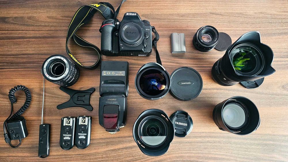 Nikon D7500 zestaw+obiektywy+dodatki