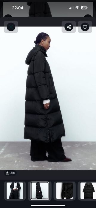 Zara зимовий пуховик