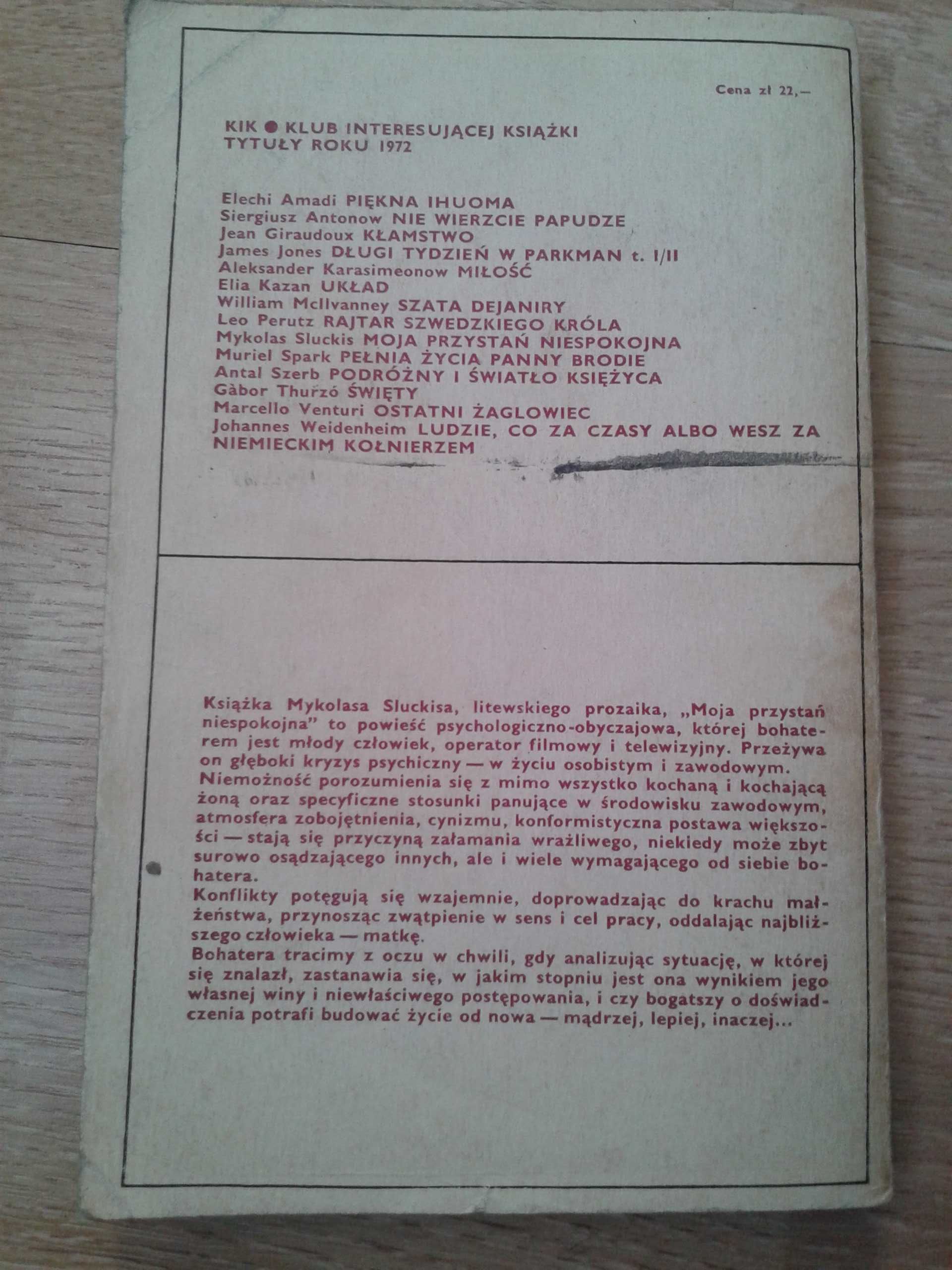 Książka Moja przystań niespokojna Mykolas Sluckis