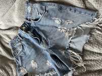 jeansowe spodenki z przetarciami bershka