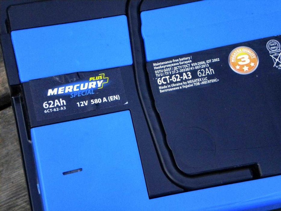 (2 шт) MERCURY 62Ah 580A та EXIDE Premium 64Ah 640A (Carbon Boost 2.0)