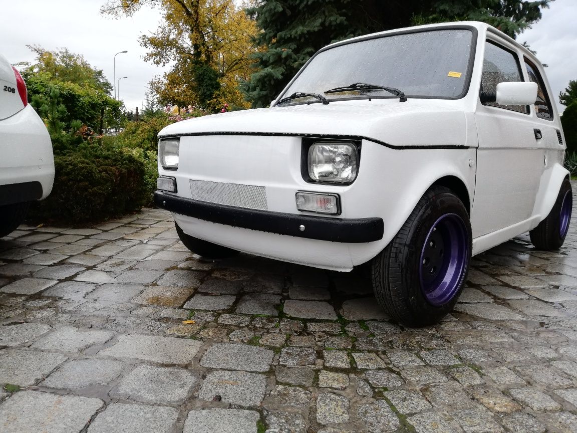 Fiat 126p zderzaki z laminatu czarne nowe do rajdowe komplet przód tył