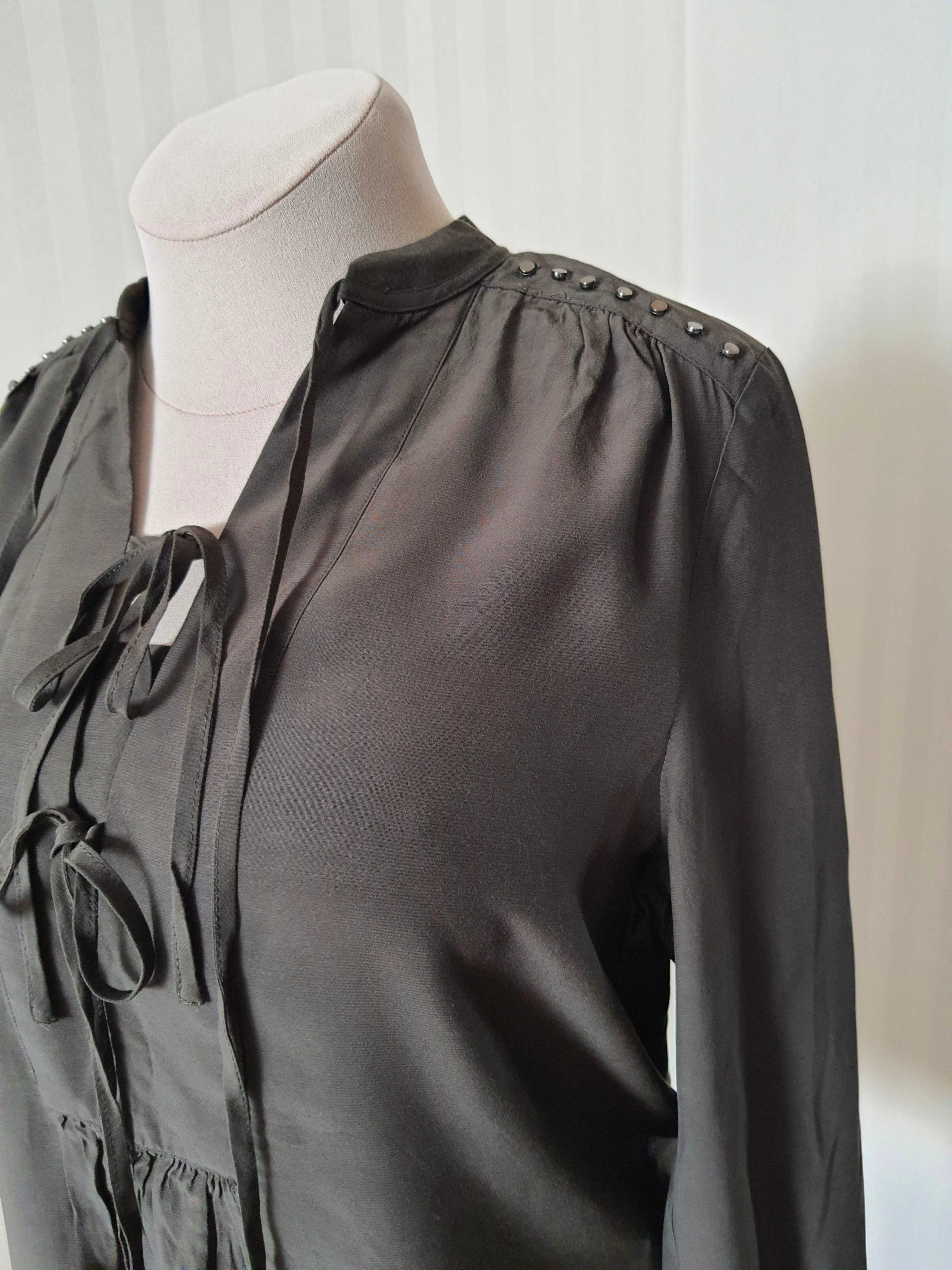 Блузка хакі з металічним оздобленням