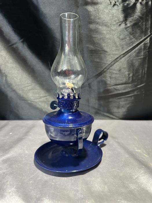 Lampa Naftowa Jak Kaganek, Granatowa, Sprawna