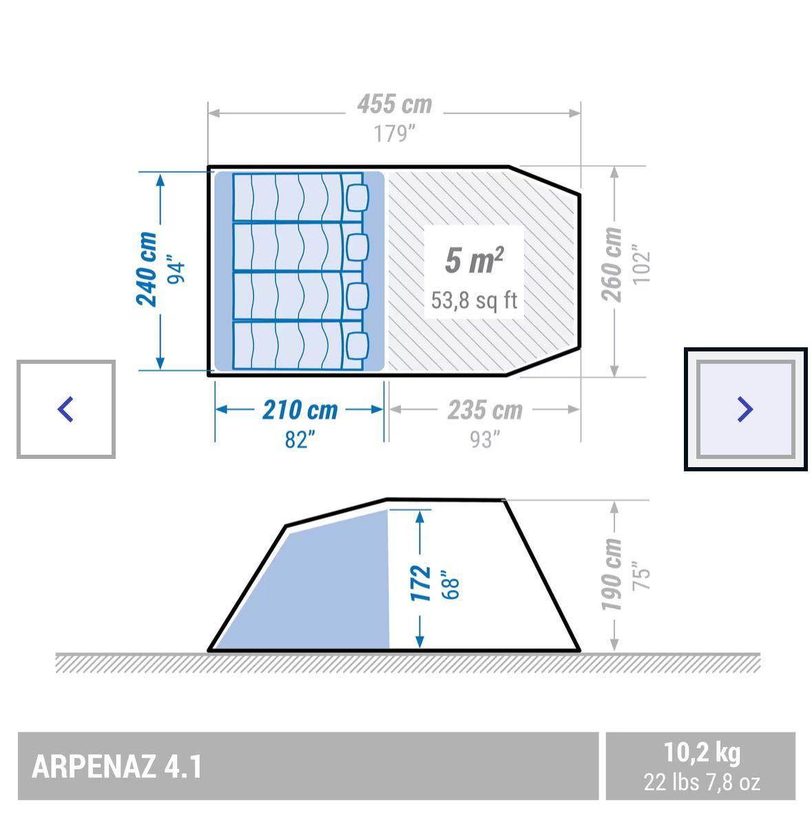 Tenda camping 4 pessoas + 4 saco-cama