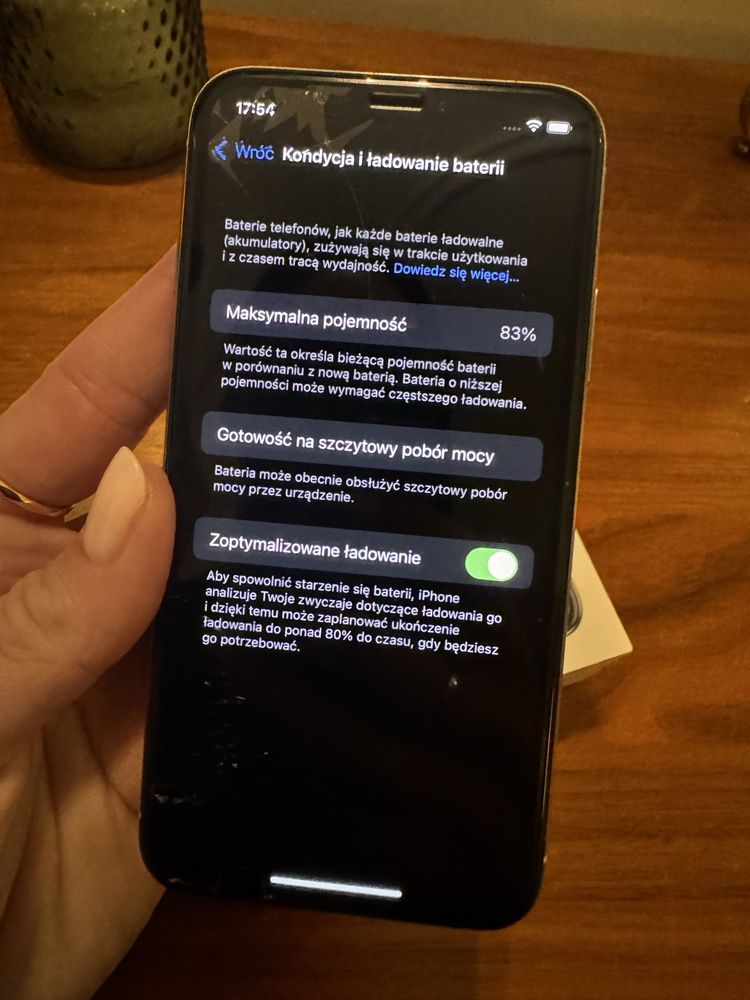 iPhone X silver 246 GB rozbity pudelko