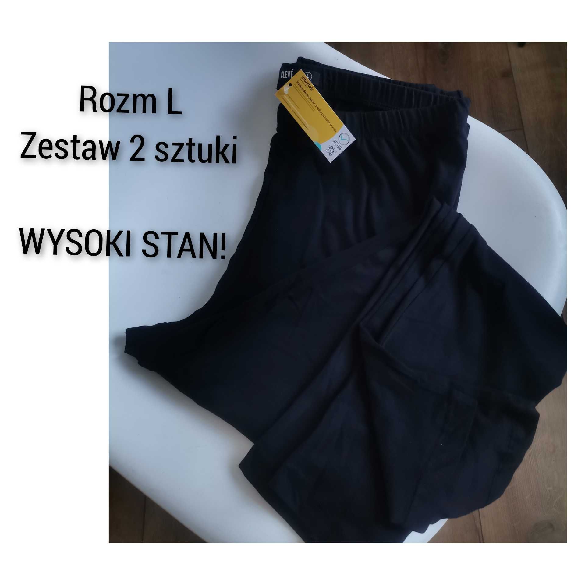 2 szt Nowy zestaw Legginsy wysoki stan L