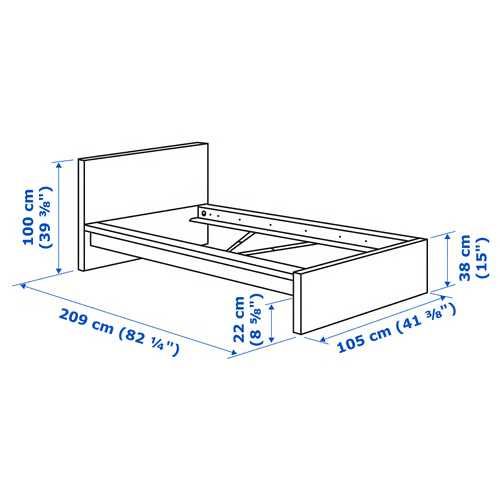 Cama MALM IKEA preta com estrado SOLTEIRO