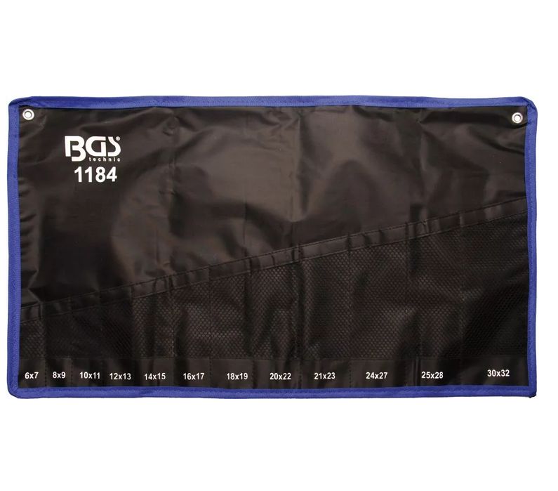 BGS 1184-LEER  Wytrzymała Torba na Klucze Płaskie 12 Miejsc Czarna